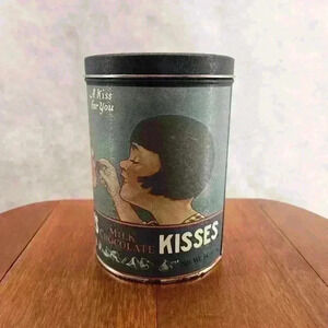 Vintage 1980 COLLECTOR'S TIN "A KISS for YOU" HERSHEY'S‎ MILK CHOCOLATE KISSES